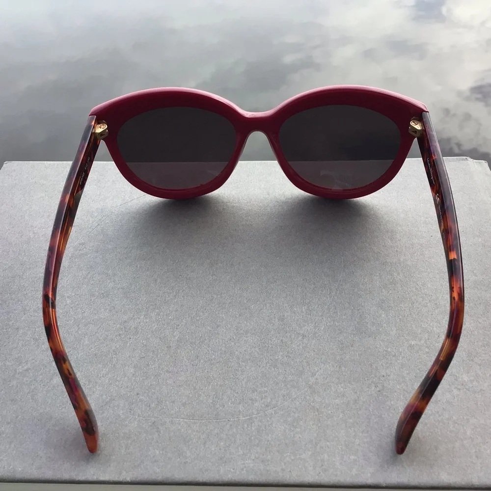 Salvatore Ferragamo Women's Maroon Cateye Sunglasses SF675S 512 with Case